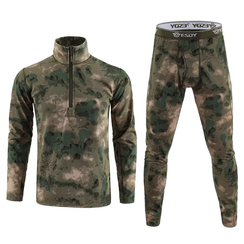 Hiver épais chaud sous-vêtement thermique ensembles hommes Compression polaire sueur séchage rapide