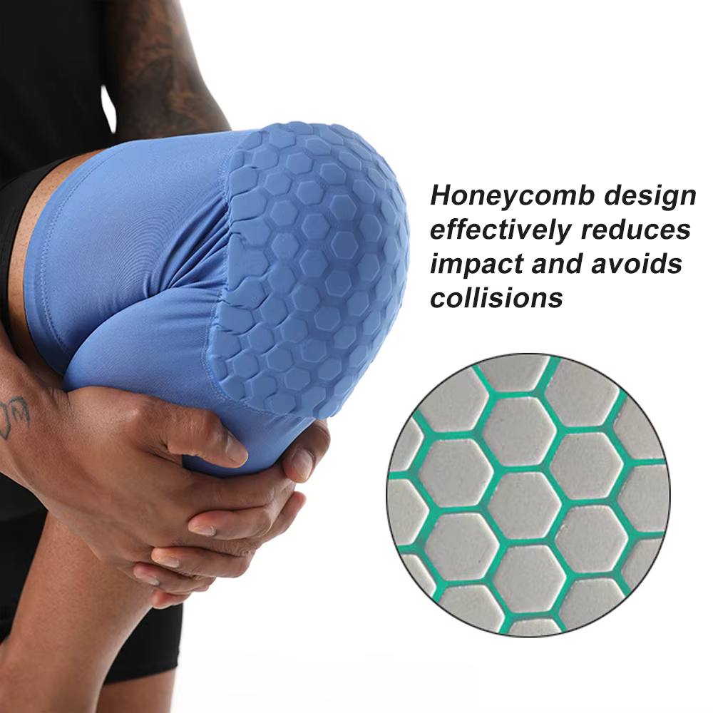 1 pièces basket-ball volley-ball genouillère nid d'abeille mousse soutien Compression jambe manchon