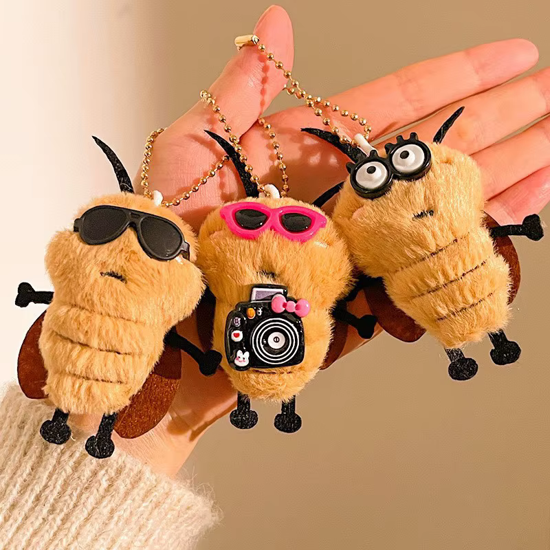 Lot de 3 porte-clés chiot en peluche douce, breloque fantaisie pour sac à dos, accessoire mignon pou