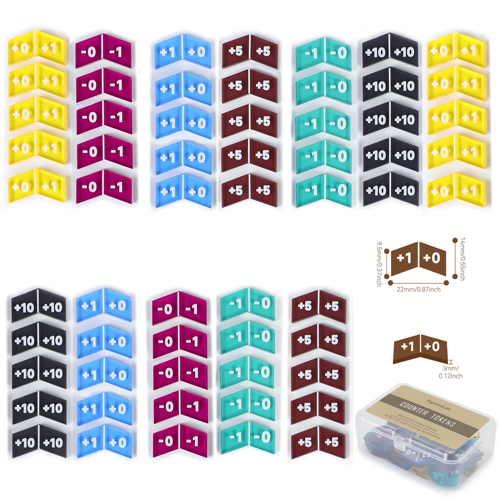 Jeu de jetons de compteur de mots clés MTG, 60 pièces, pour Magic The Gathering, cartes MTG CCG, acc