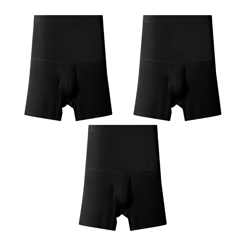 3 pièces sous-vêtements de sport pour hommes: taille haute, cintrée, allongée, anti-frottement des j