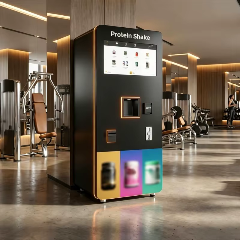 Distributeur automatique de boissons protéinées personnalisées avec écran tactile, paiement sans arg