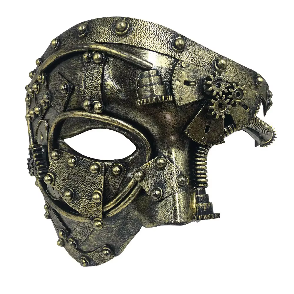 Steampunk fantôme mascarade Cosplay médiéval rétro masque balle demi visage hommes Punk Costume Hall