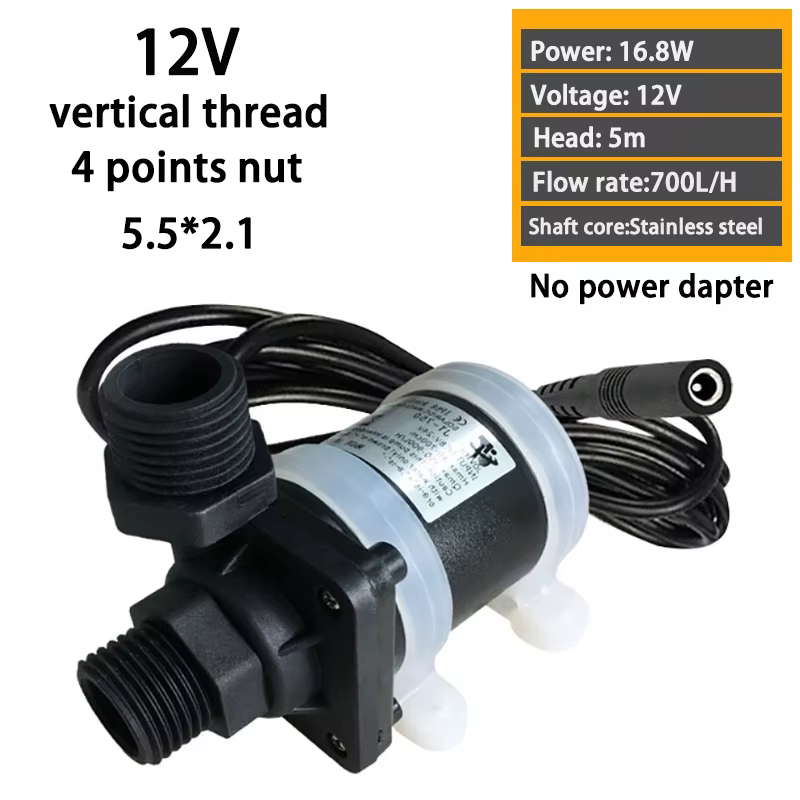Pompe à eau sans balais avec 4 Points filetés, chauffage au sol, silencieux, IP68, DC 12V 24V