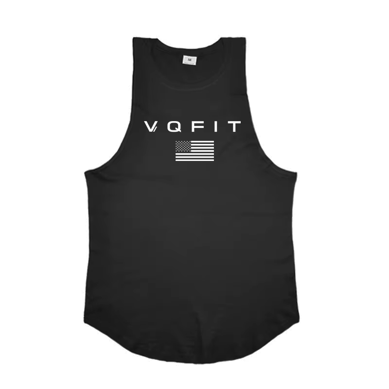 Débardeur de sport en coton pour homme, motif drapeau américain, pour la musculation et le fitness,