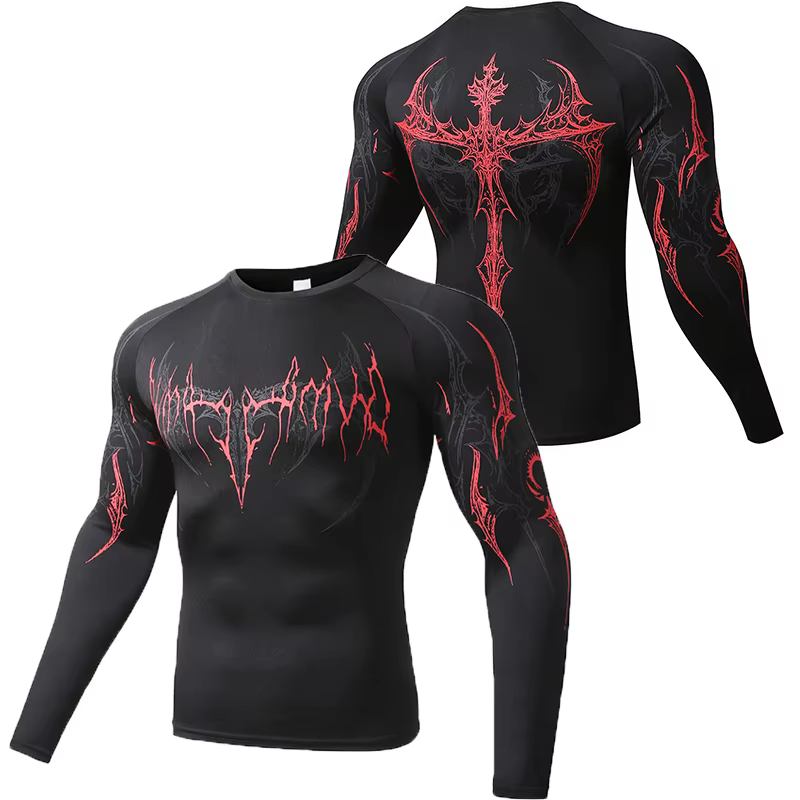 T-shirt de compression pour homme, décontracté, moulant, élastique, haut de sport, mode, à manches l