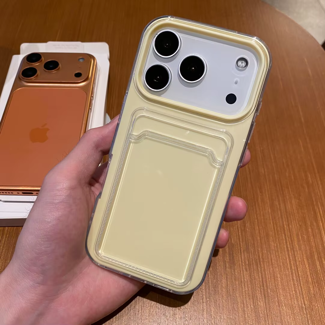 Étui de protection souple antichoc 2-en-1 avec porte-cartes photo et clip pour iPhone 11 12 13 14 15
