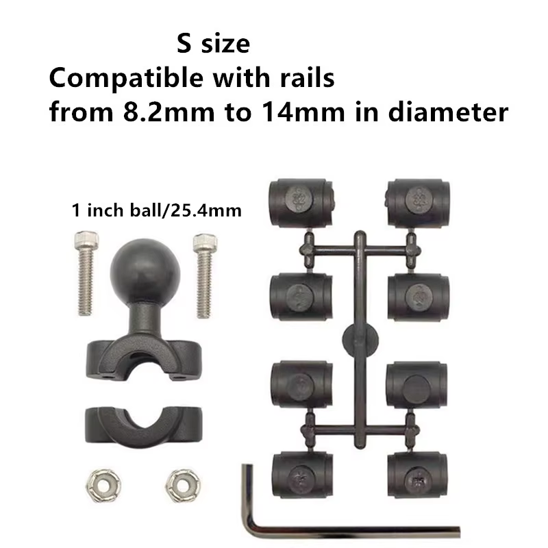 Base de rail de guidage tubulaire de taille moyenne avec boule de taille B 1" ou taille C 1,5" pour 