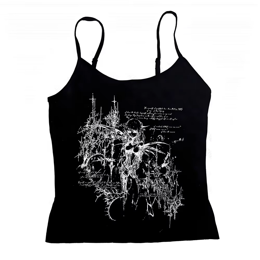 Haut court sexy pour femme avec bretelles, corset vintage, vêtements grunge d'été, Harajuku, Y2K