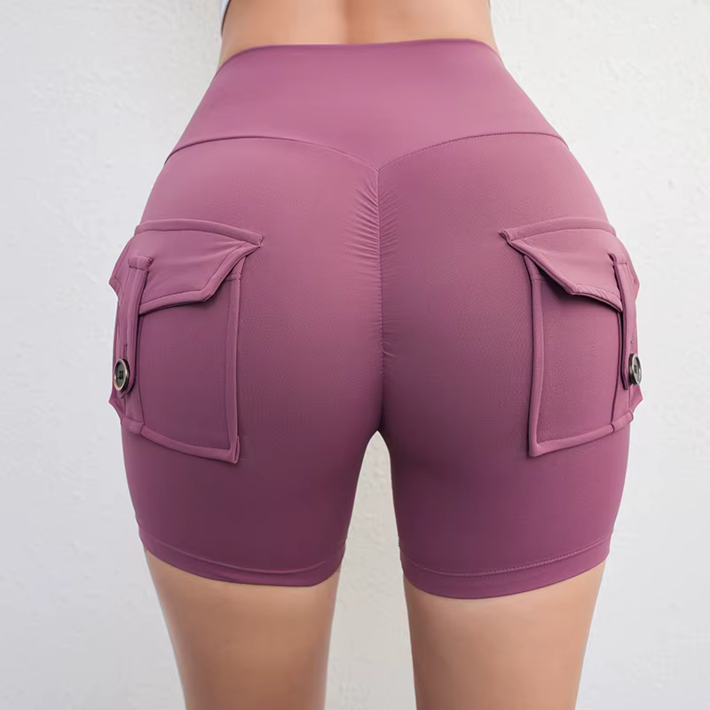 Short de Fitness pour femmes, pantalon trois-quarts d'exercice, Cargo, poche sèche, Yoga, levage ser