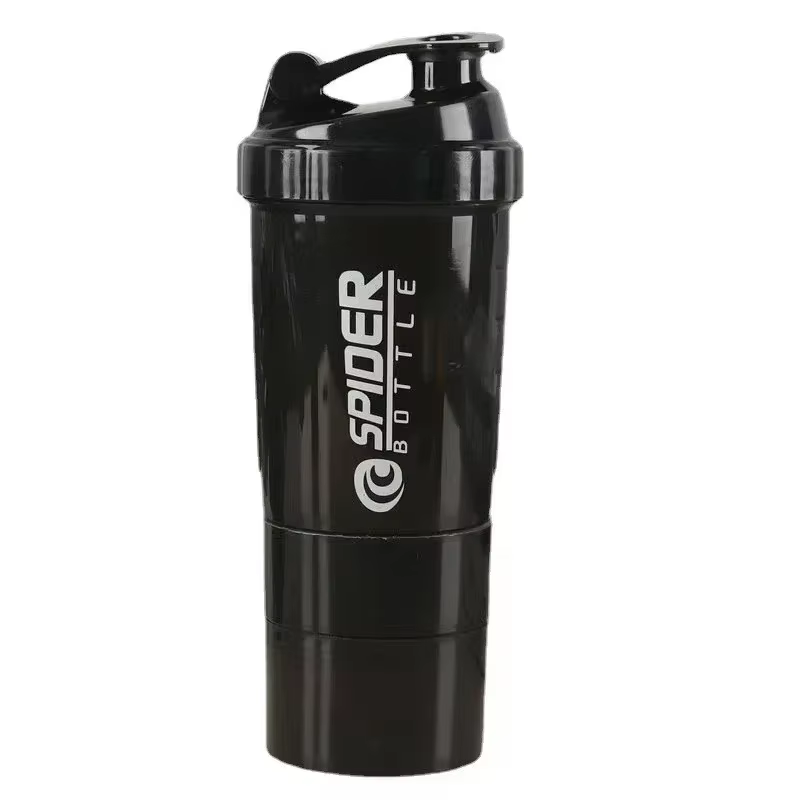 Shaker à protéines Portable avec récipient de stockage de poudre, tasse mélangeur de 500ml, bouteill