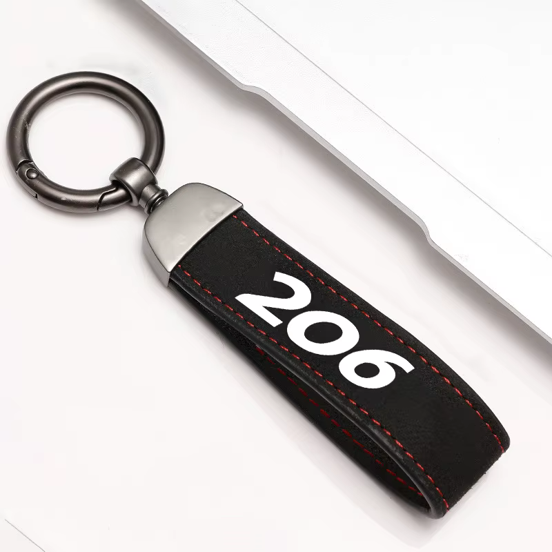 Porte-clés en daim avec logo de voiture, pendentif rotatif à 360 degrés, chaîne de porte-clés, bijou