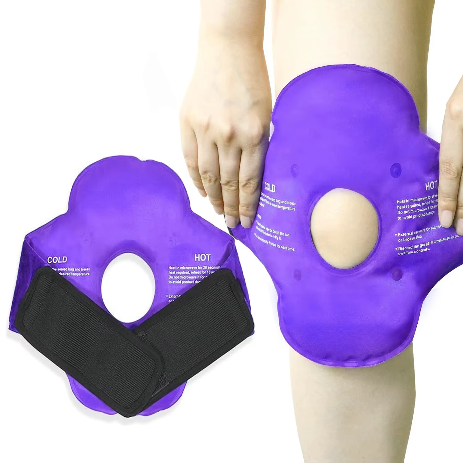 Sac de glace pour genou XL, enveloppant tout le genou après chirurgie, sac de Gel réutilisable pour 