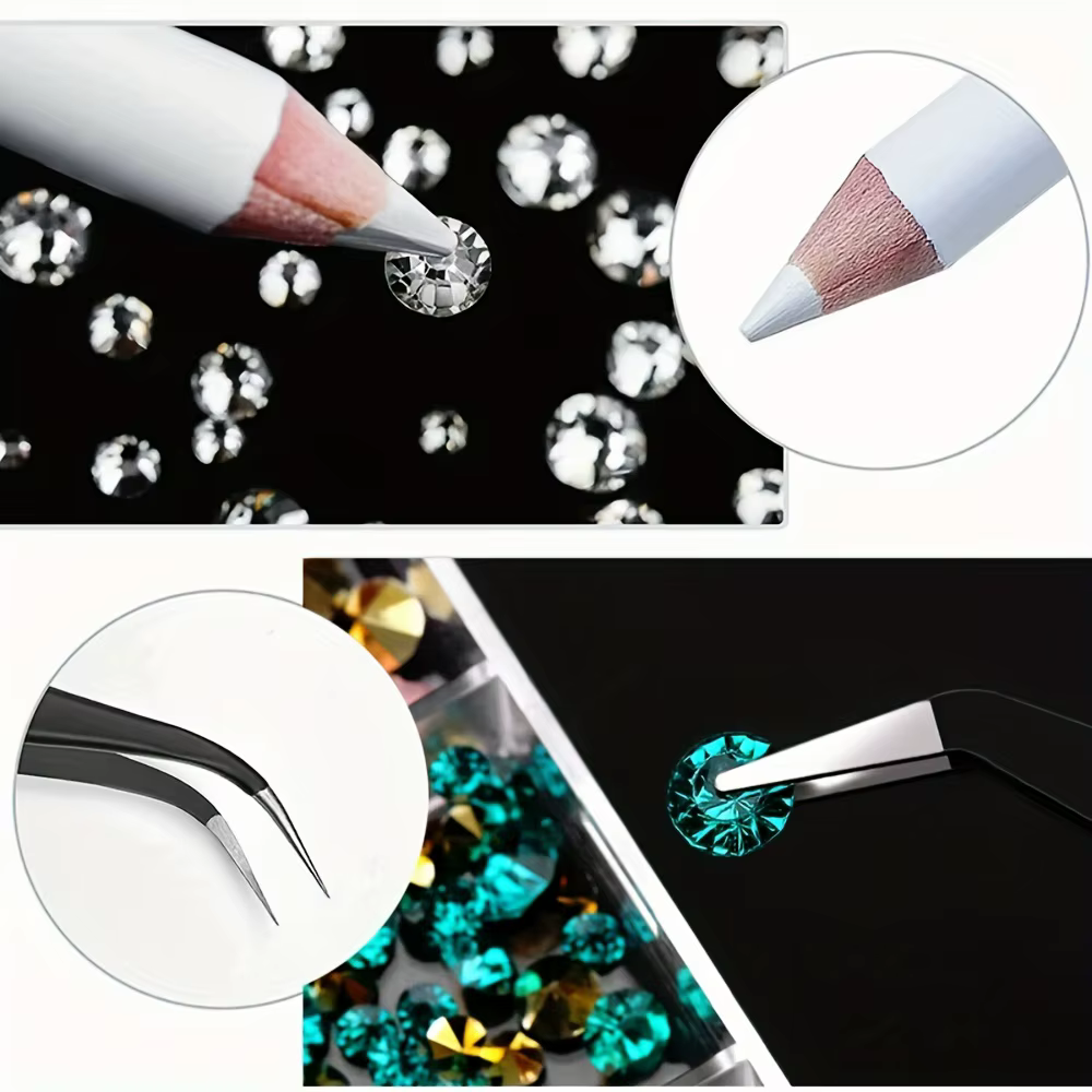 Strass en MSI de résine pour l'artisanat, gemmes à dos plat non correctif, stylo à choisir, pince à 