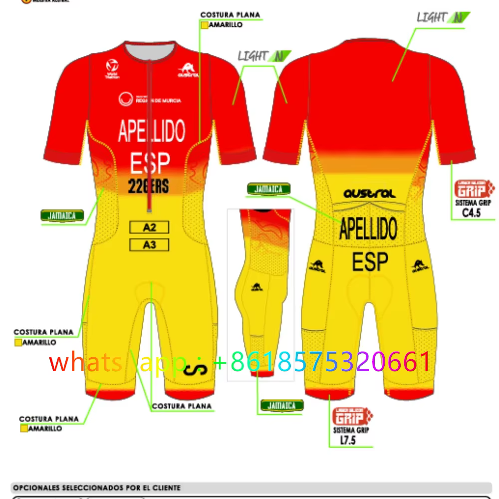 Body sans manches pour Triathlon espagnol pour hommes, uniforme personnalisé, body de course, vêteme