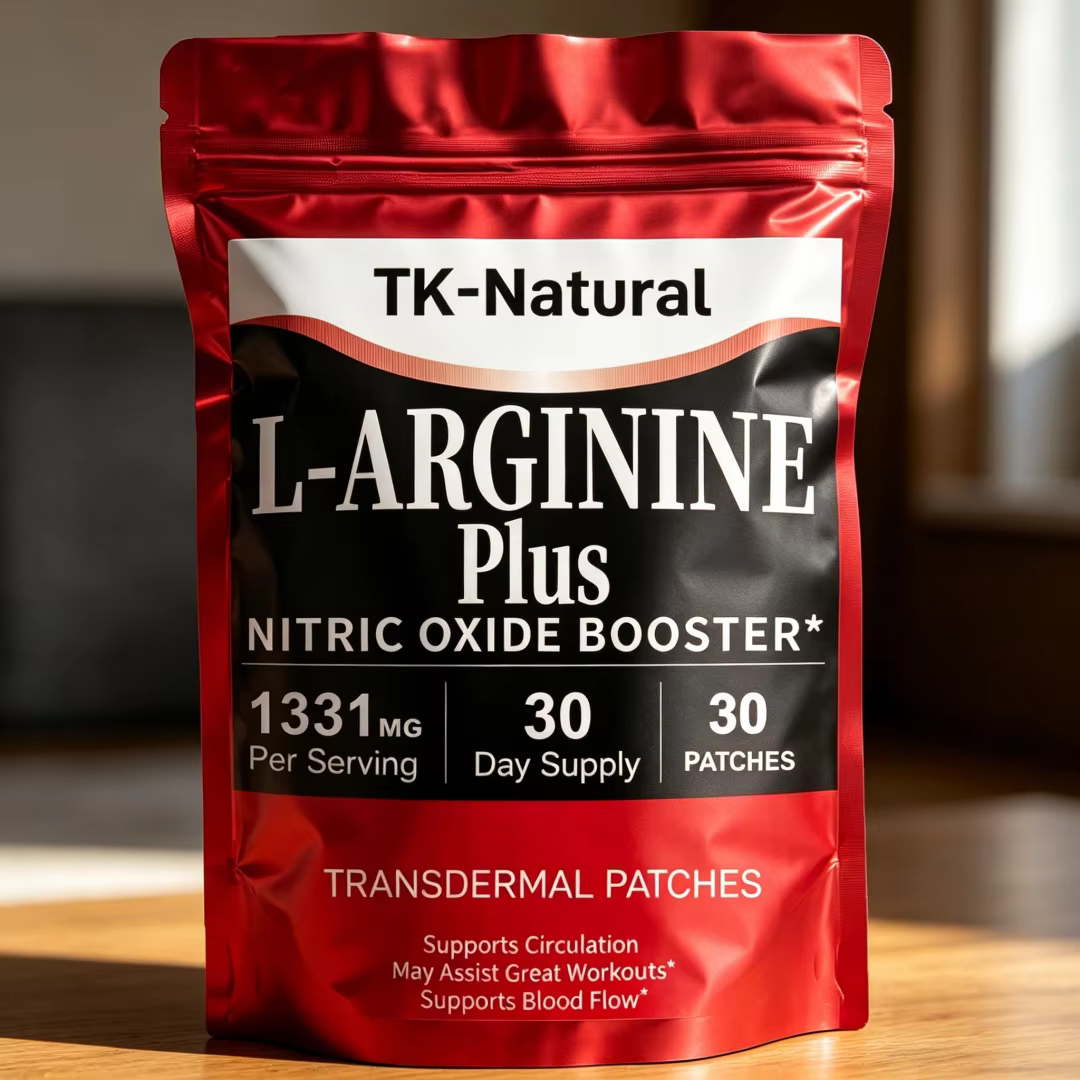 30 Patchs Transdermiques Stimulants d'Oxyde Nitrique avec Mélange de L-Arginine et L-Citrulline pour
