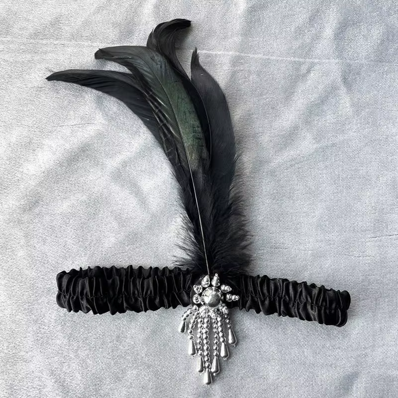 Accessoires pour cheveux noirs pour femmes, bandeau perlé rétro Gatsby des années 1920, couvre-chef