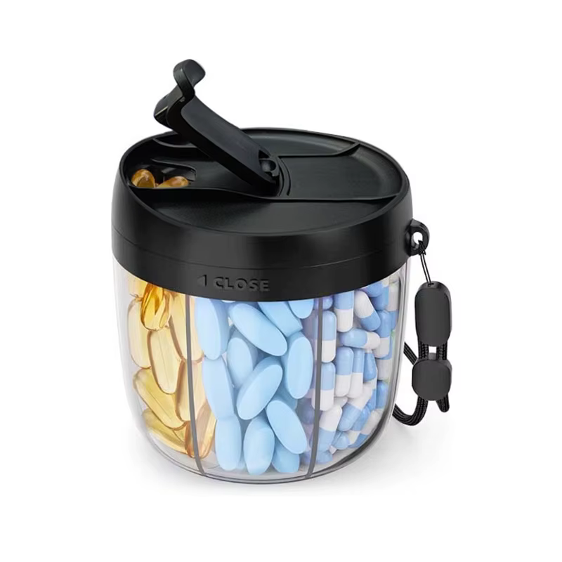 Boîte de rangement portable à 7 compartiments pour compléments vitaminiques, organisateur de capsule