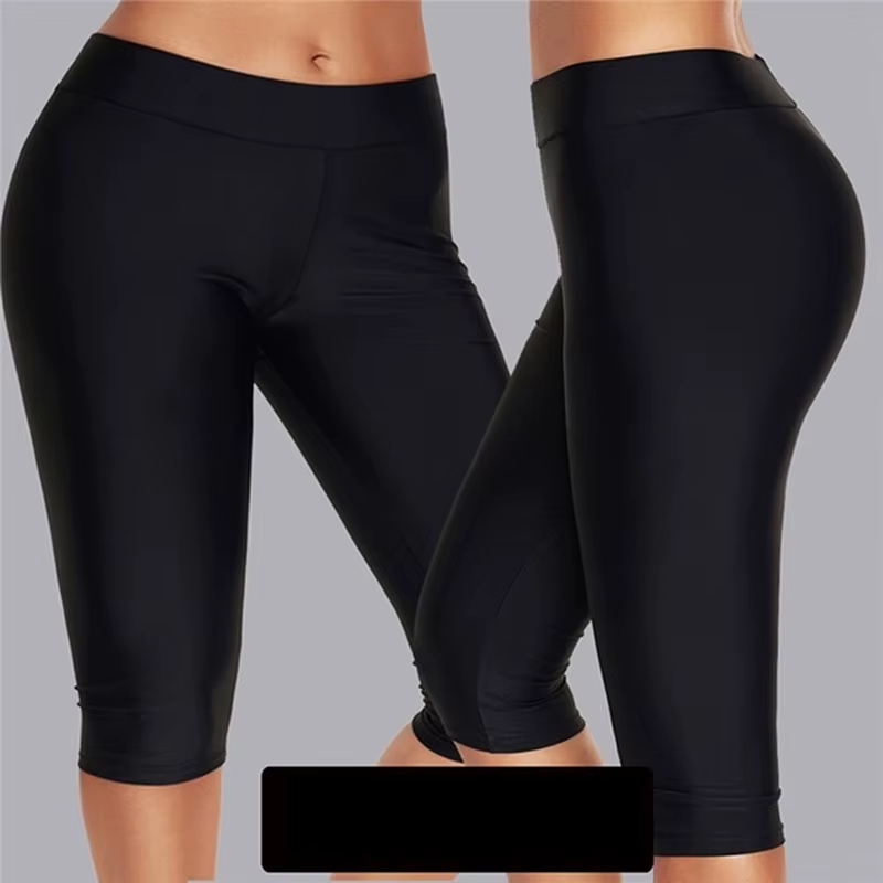 Leggings Capri taille haute pour femmes, sans poches, pantalons de Yoga, pantalons Capri d'entraînem