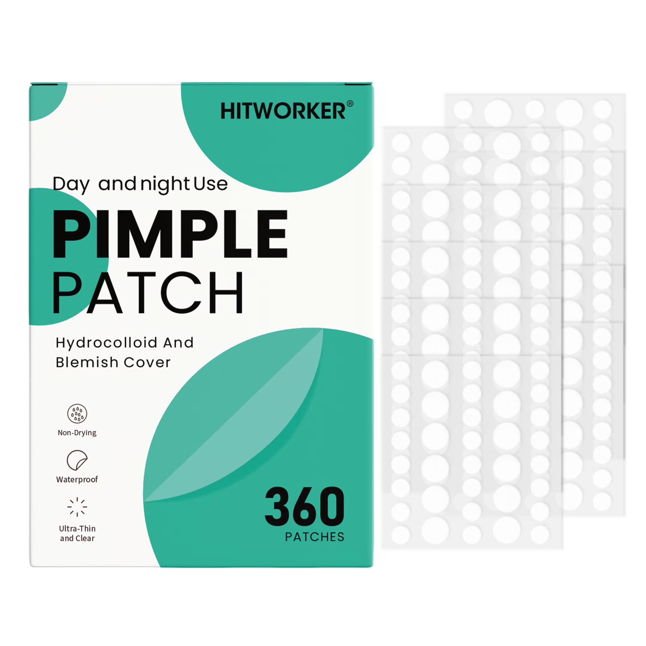 Patchs d'acné à l'acide salicylique, 360 pièces, pour le traitement de la peau, tampons Anti-acné po