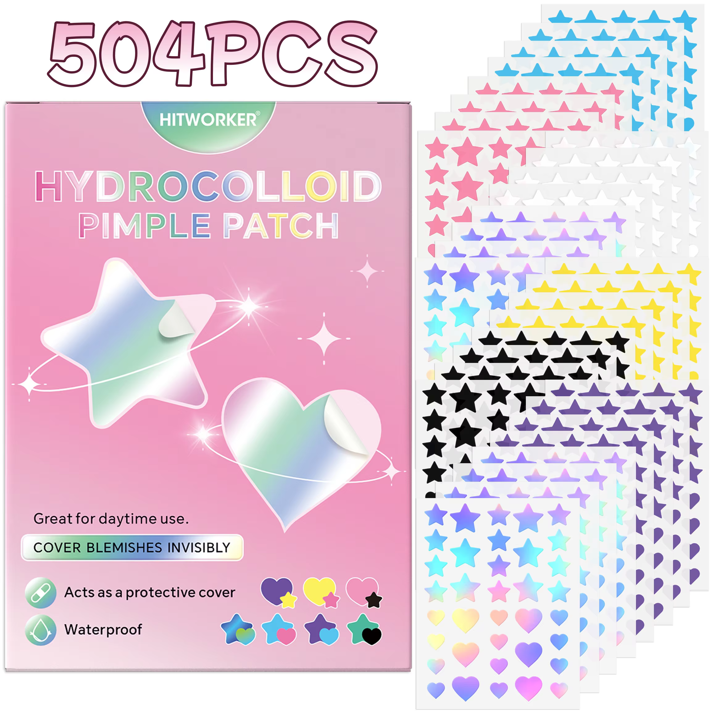 1008/504 pièces/boîte de patchs d'acné, autocollants d'acné non irritants, patchs d'acné d'acide sal