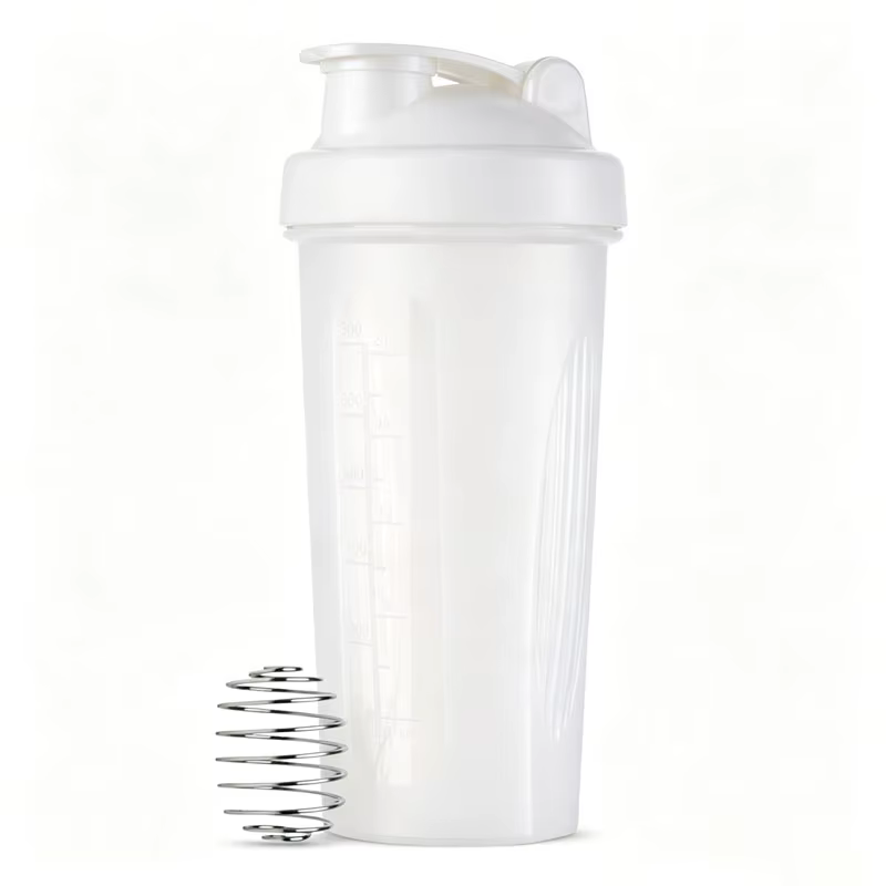 Bouteille shaker de 600 ml, bouteille shaker de protéines de 20 oz, bouteille de fitness portable po