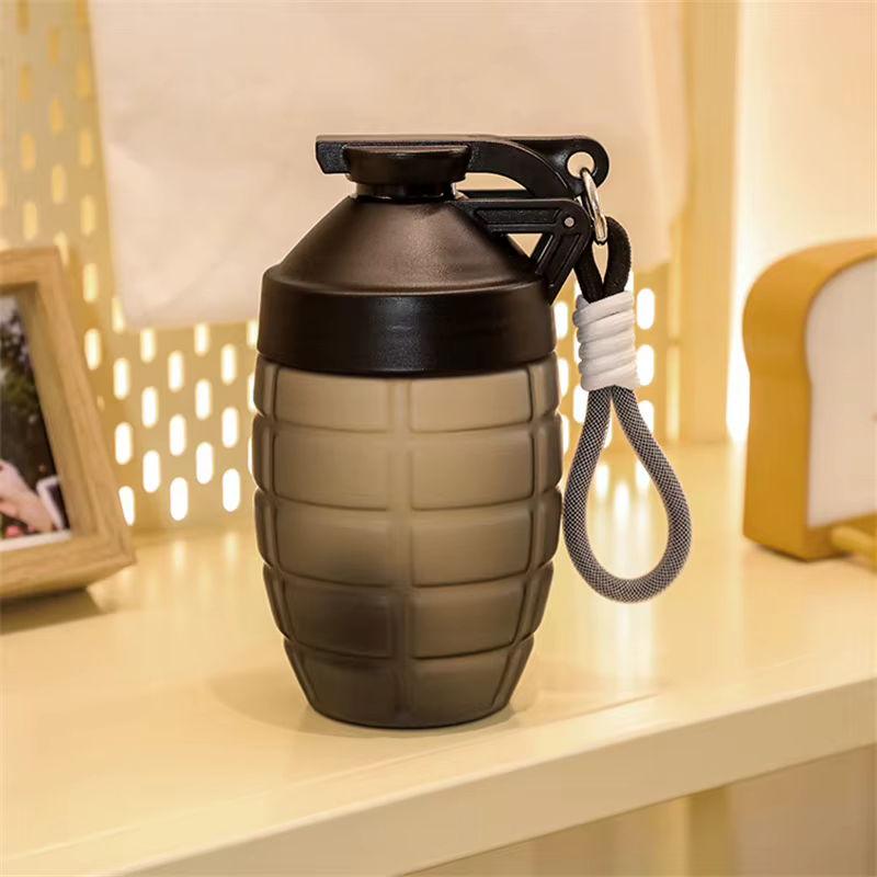 Bouteille d'eau de sport de Fitness de 600ml, tasse Shaker Simple à la mode, poudre de protéines, Nu