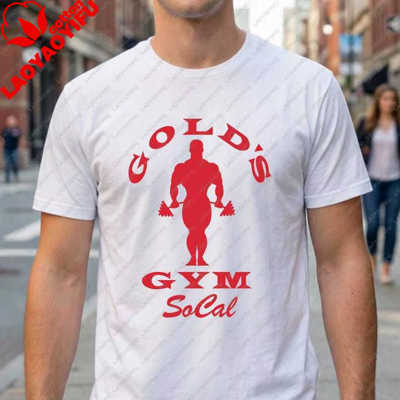 T-shirts graphiques Gold's Gym Socal Connor, T-shirts en coton pour hommes, thème Hockey, Film, Roma