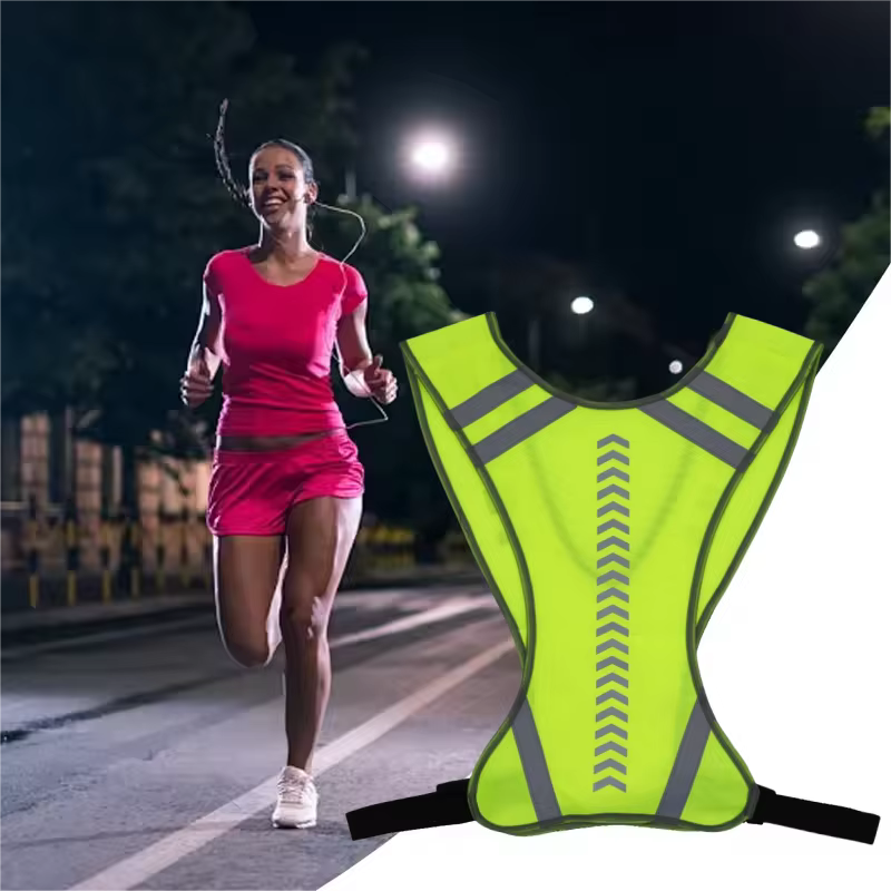 Gilet de sécurité réfléchissant réglable haute visibilité pour Sports de plein air cyclisme course r