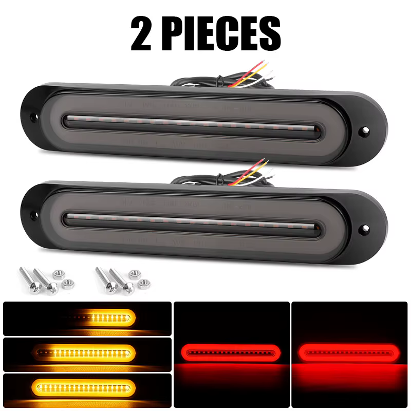 Barre de feux arrière LED 68 pour camion, 3 en 1, feu stop, clignotant, feux de jour (DRL) pour voit