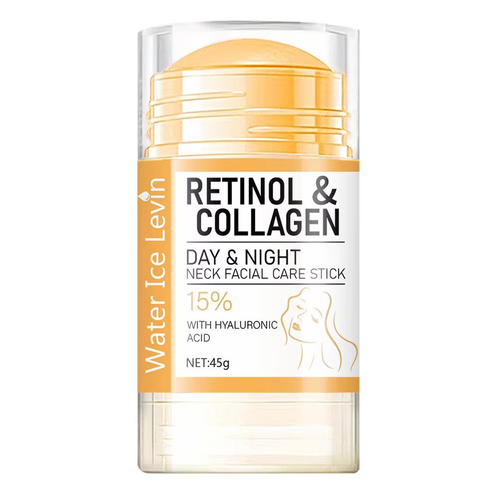Stick de soin pour le cou et le visage au rétinol et au collagène. Hydratation jour et nuit. Boost d