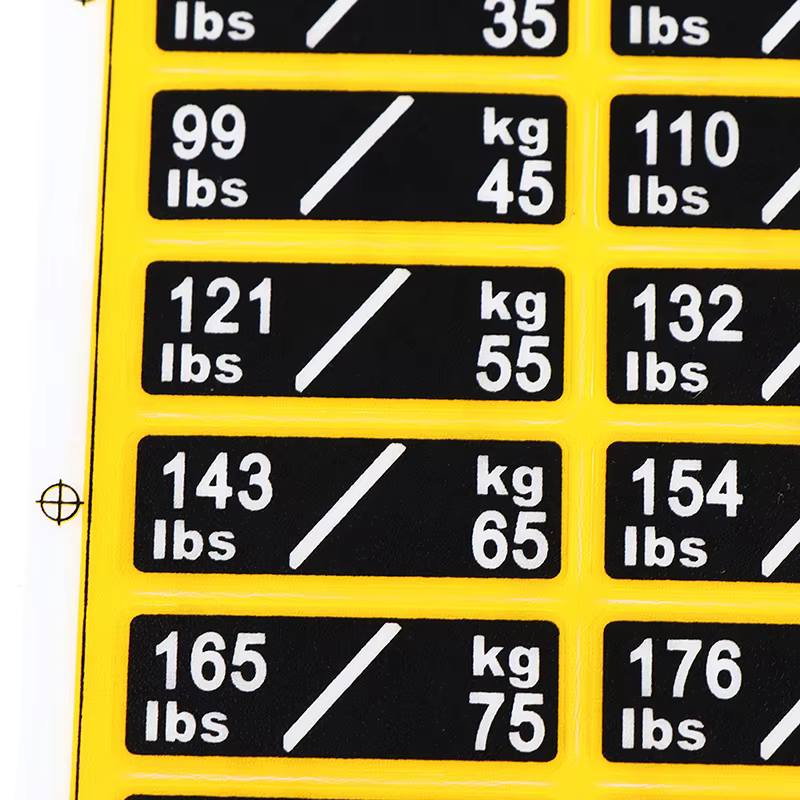 [GYM] 1 feuille d'étiquettes autocollantes de poids pour accessoires d'équipement de gymnastique éti