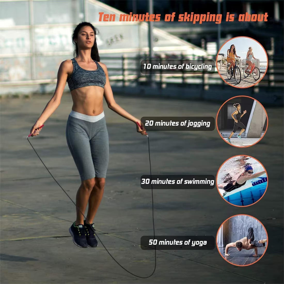 Corde à sauter de vitesse, corde à sauter de Fitness, roulement à billes sans fil en acier, entraîne