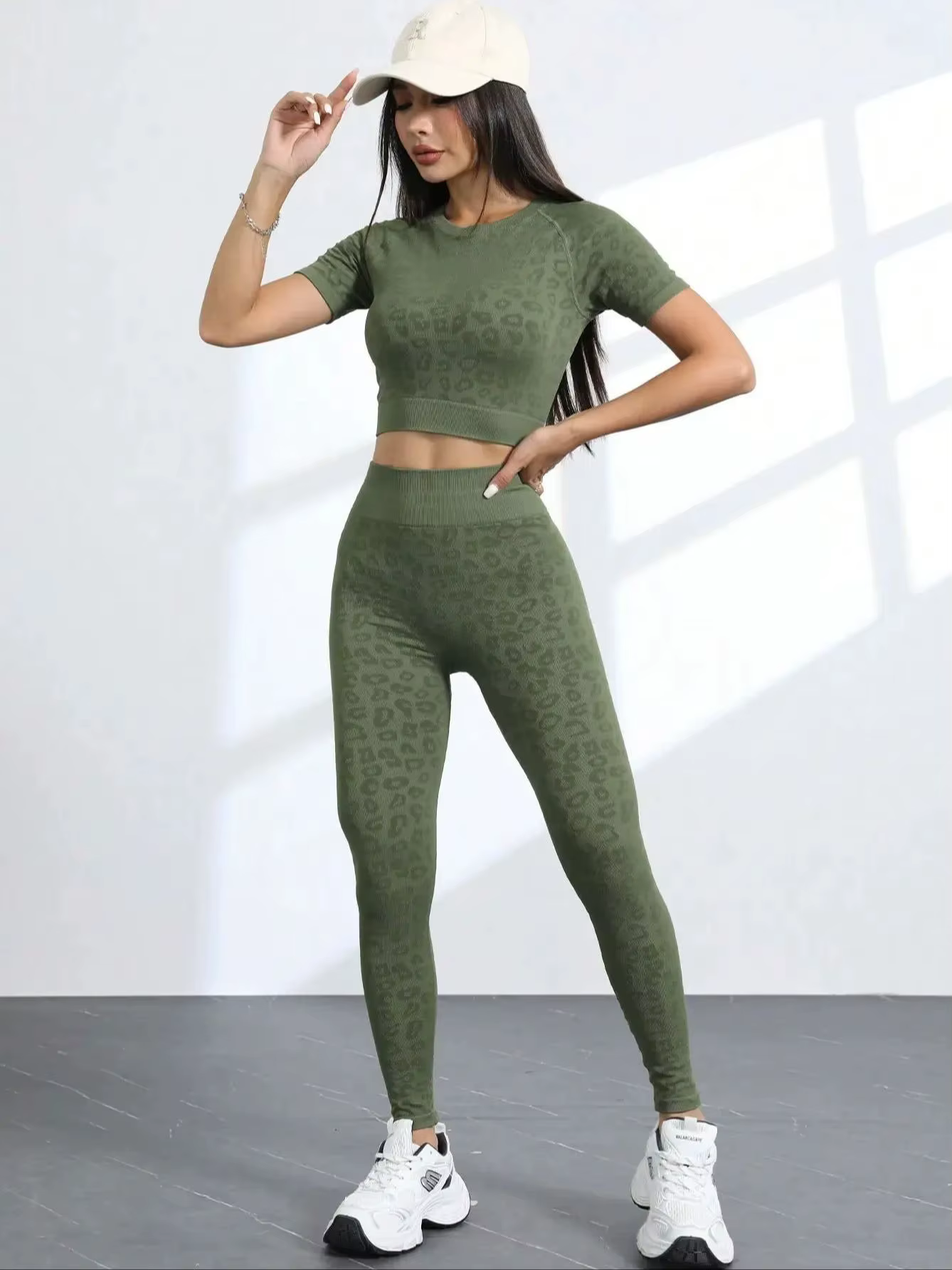 Leggings de yoga taille haute sans couture pour femmes, ensembles d'entraînement, tenues de sport at