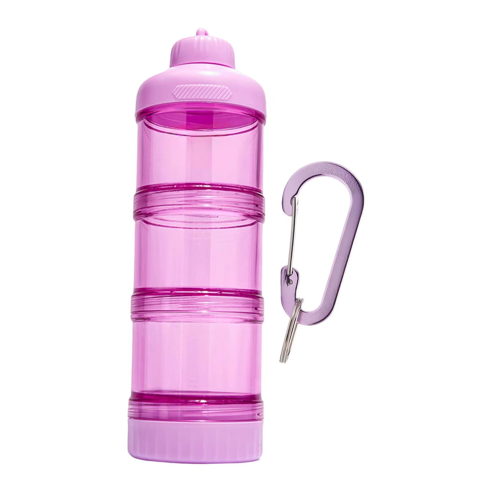 Conteneur de poudre de protéines pratique avec mousqueton, distributeur de suppléments de fitness ét