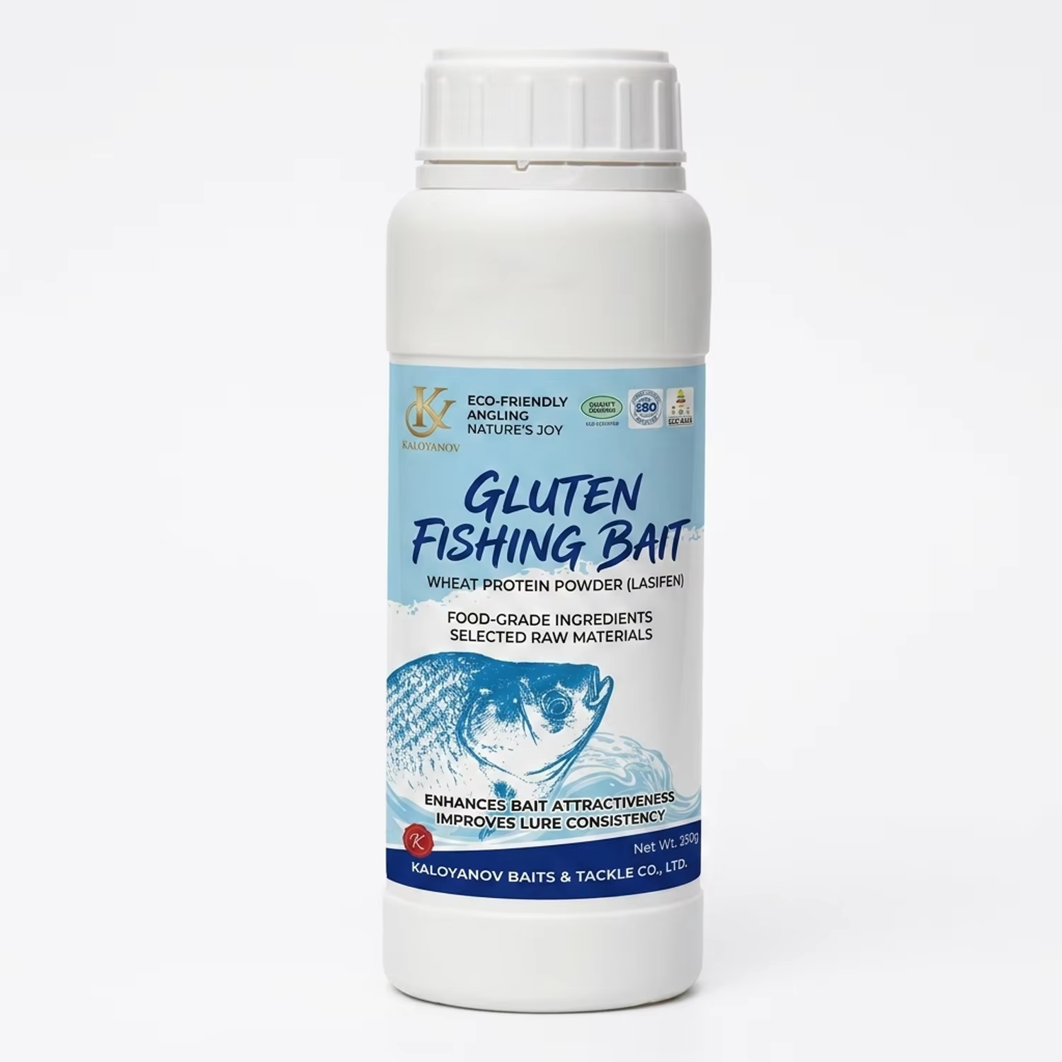 Poudre de protéines de blé Kaloyanov 250g, appât de pêche au gluten, Lasifen, liant pur au gluten, a