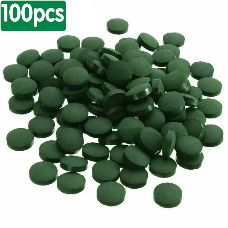 100/1500pc comprimés de spiruline de haute pureté spirale algues enrichissement préféré des animaux
