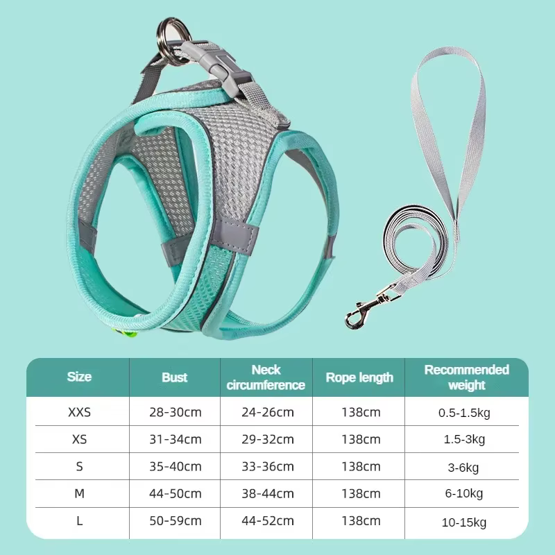 Accessoires pour chiens et chats, collier pour petits chiens, gilet de sécurité, corde de poitrine p