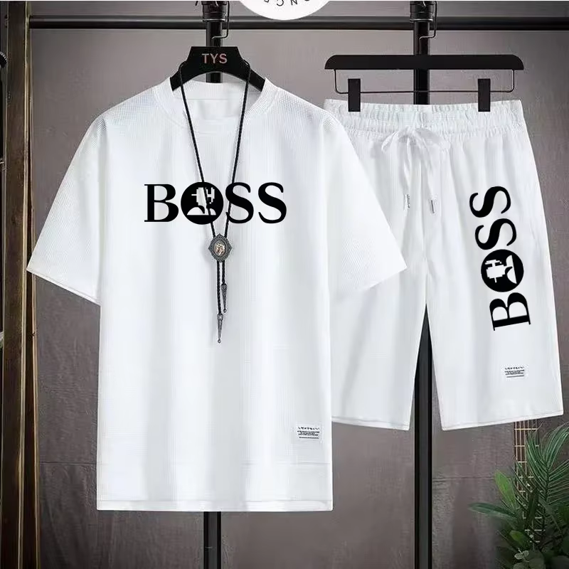 Ensemble de vêtements de sport luxueux pour hommes (style décontracté fitness) : Combinaison deux pi