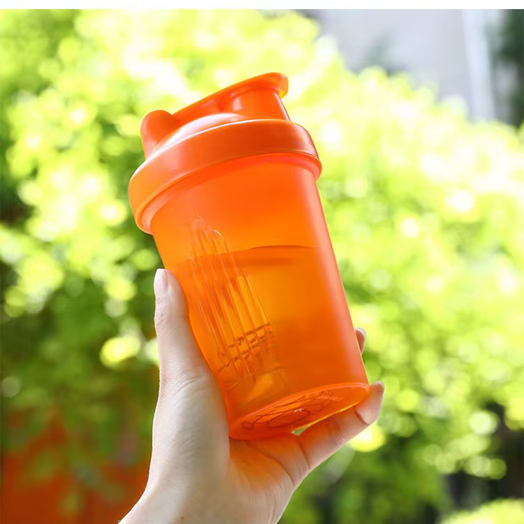 Bouteille shaker 400 ml avec boule en acier inoxydable, sans BPA, en plastique, anti-fuite, pour sha