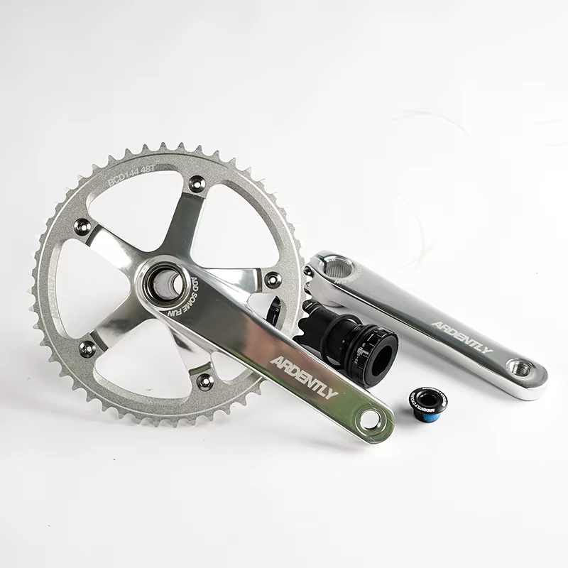 Ardently-Pédalier Intégré Creux pour Vélo, FixeGear, 48T, 165mm, Piste, Vitesse Unique, BCD144mm, Al
