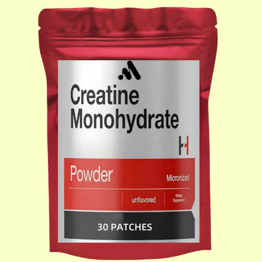 Patchs transdérmiques monohydratés de créatine - Supports les muscles, l'énergie cellulaire et la fo