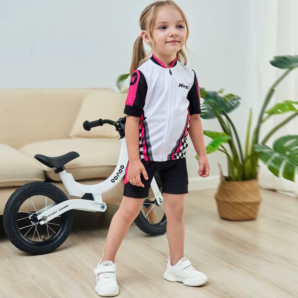 Ensemble de maillot de cyclisme pour filles, vêtements de sport à manches courtes, imprimés de dessi