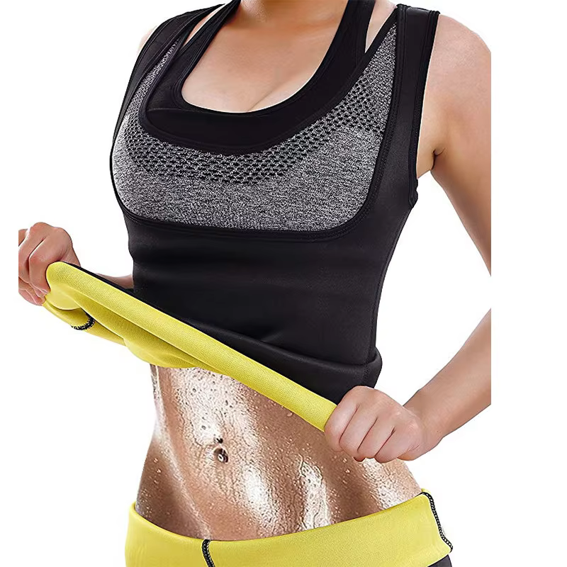 Femmes formation T-shirts Sauna hauts de sport vêtements de Fitness minceur corps sculptant gilet pe