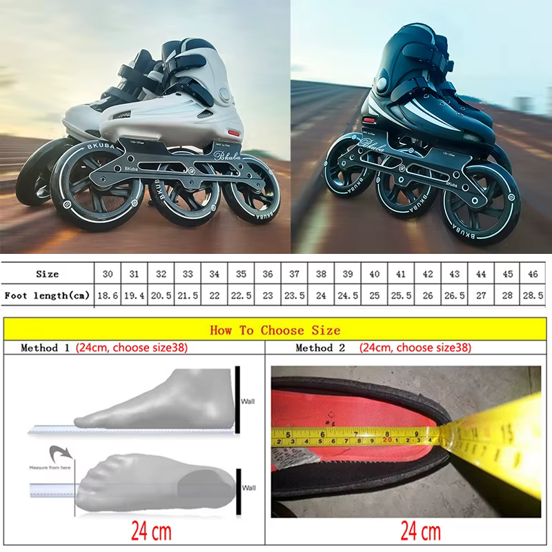 Patins à roulettes en ligne pour adultes, chaussures avec roues, professionnel, vitesse, 3 roues pou