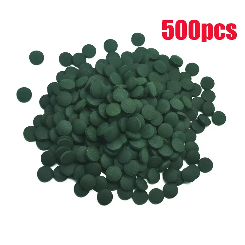 500/1000/1250 pièces comprimés de spiruline de haute pureté enrichissement alimentaire pour animaux
