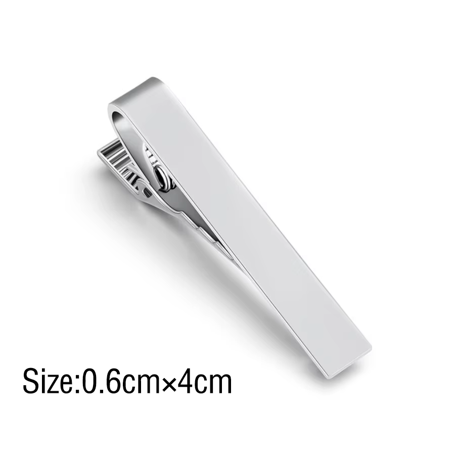 Pince à cravate pour homme, accessoire de mode, style élégant, en métal, avec fermoir simple et prat