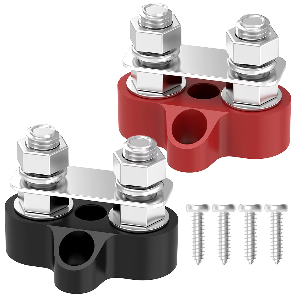 Bloc de Distribution d'énergie de batterie 12V 200a, bornier à double goujons de 5/16 pouces, bloc d