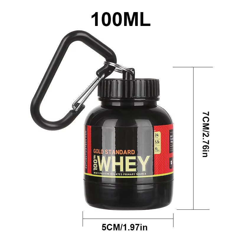 Conteneur de supplément de poudre de protéines Portable 100/200ml, bouteille de stockage légère et é
