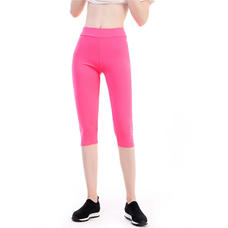 Leggings Capri taille haute pour femmes, sans poches, pantalons de Yoga, pantalons Capri d'entraînem